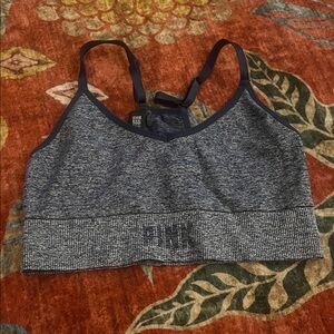 PINK Victoria's Secret Navy Heather Sports Bra